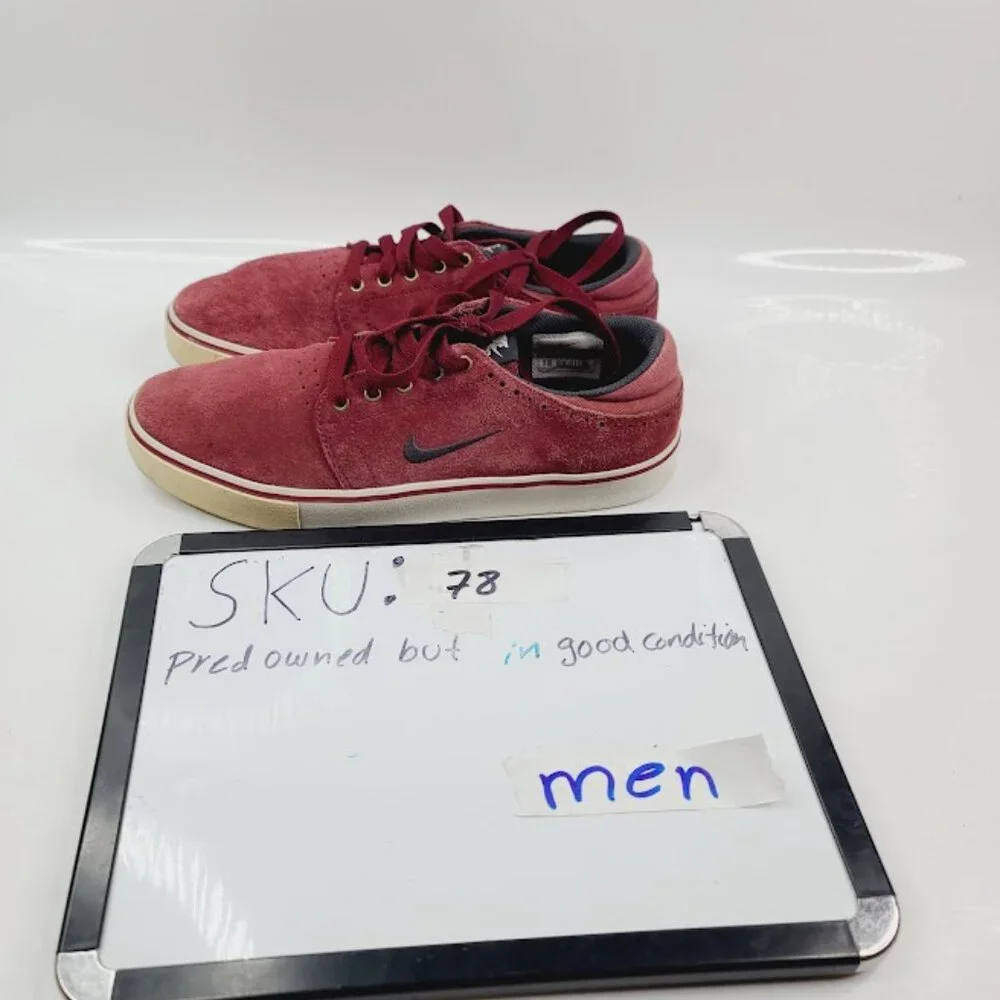 Nike Men's‎ Red SB Team Edition 487597-602 Suede Low Top Athletic Sneaker Sz 8.5